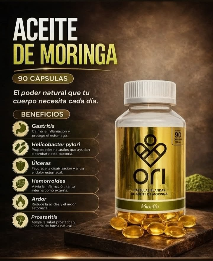 ORI Aceite de Moringa en Cápsulas 🌿 | Energía, Desinflama y Rejuvenecimiento Natural desde Adentro